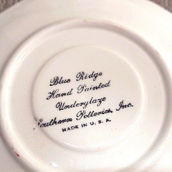 Blue Ridge 🍒 Hand Painted small Plates set of 4 Cherries, pears, grapes - Picture 9 of 12